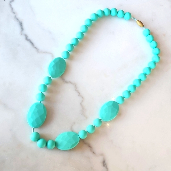 Toddler Teething Necklace for Baby in Turquoise - Picture 1 of 5